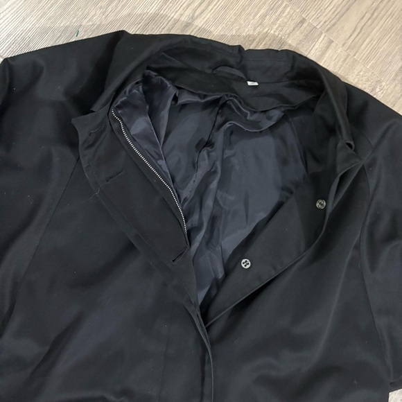 Vintage Braefair Women’s Sz 5/6 Button Down Trench Coat Black Waterproof - Picture 13 of 16